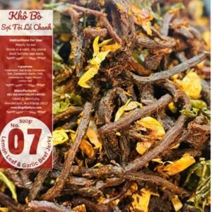 NO.07 Khô bò sợi lá chanh tỏi - LEMON LEAF & GARLIC BEEF JERKY